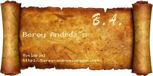 Berey András névjegykártya